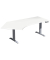Sitz-Steh-Schreibtisch Elevate Plus, elektrisch höhenverstellbar, 63-128cm (H), 216,6x113cm (BxT), Freiform, weiß / silber