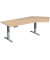Sitz-Steh-Schreibtisch Elevate Plus, elektrisch höhenverstellbar, 63-128cm (H), 216,6x113cm (BxT), Freiform, buche / silber