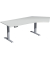 Sitz-Steh-Schreibtisch Elevate Plus, elektrisch höhenverstellbar, 63-128cm (H), 216,6x113cm (BxT), Freiform, lichtgrau / silber