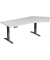Sitz-Steh-Schreibtisch Elevate Plus, elektrisch höhenverstellbar, 63-128cm (H), 216,6x113cm (BxT), Freiform, lichtgrau / anthraz