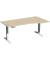 Sitz-Steh-Schreibtisch Elevate Plus, elektrisch höhenverstellbar, 63-128cm (H), 180x100cm (BxT), Freiform, ahorn / weiß