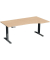 Sitz-Steh-Schreibtisch Elevate Plus, elektrisch höhenverstellbar, 63-128cm (H), 180x100cm (BxT), Freiform, buche / anthrazit