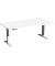 Sitz-Steh-Schreibtisch Elevate Plus, elektrisch höhenverstellbar, 63-128cm (H), 180x100cm (BxT), Freiform, weiß / silber