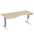 Sitz-Steh-Schreibtisch Elevate Plus, elektrisch höhenverstellbar, 63-128cm (H), 180x100cm (BxT), Freiform, ahorn / weiß