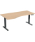 Sitz-Steh-Schreibtisch Elevate Plus, elektrisch höhenverstellbar, 63-128cm (H), 180x100cm (BxT), Freiform, buche / anthrazit