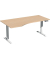 Sitz-Steh-Schreibtisch Elevate Plus, elektrisch höhenverstellbar, 63-128cm (H), 180x100cm (BxT), Freiform, buche / weiß
