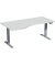 Sitz-Steh-Schreibtisch Elevate Plus, elektrisch höhenverstellbar, 63-128cm (H), 180x100cm (BxT), Freiform, lichtgrau / silber