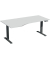 Sitz-Steh-Schreibtisch Elevate Plus, elektrisch höhenverstellbar, 63-128cm (H), 180x100cm (BxT), Freiform, lichtgrau / anthrazit