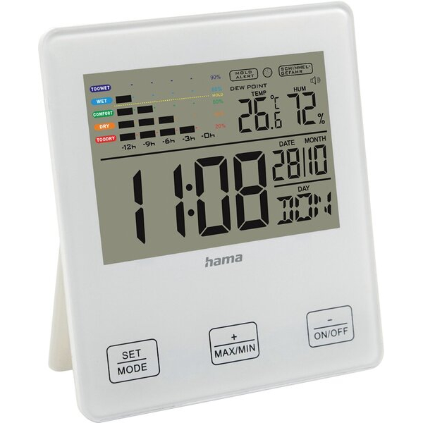 4047443403025 - HAMA Wetterstation Thermo- Hygrometer TH-10 mit Schimmelalarm Thermometer Wetterstationen weiß Wetterstationen