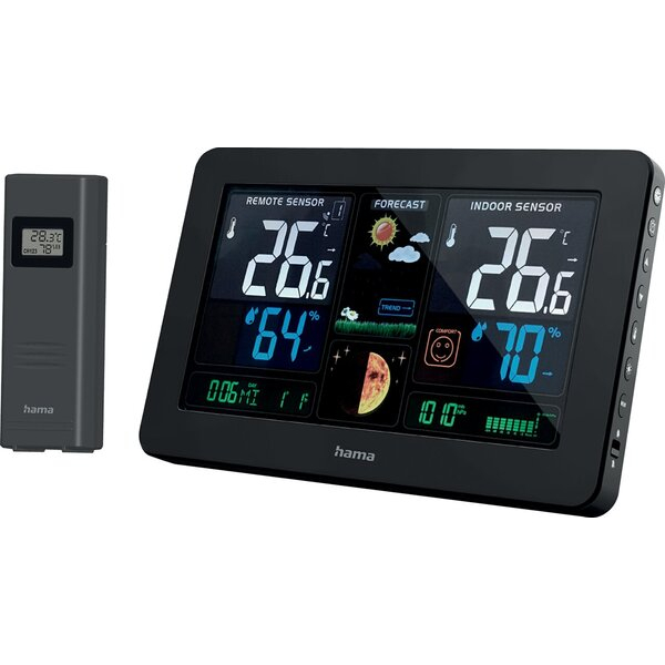 4047443416995 - »Wetterstation Funk mit Außensensor Wettervorhersage USB-Ladefunktion« Wetterstation schwarz