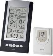 Wetterstation EWS-800, Außensensor, Hygrometer, Funkuhr, schwarz