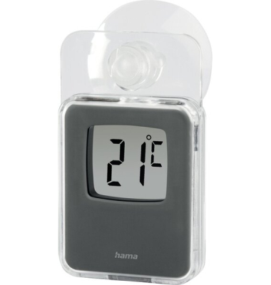 Fensterthermometer, digital, grau