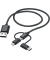 USB-Kabel 00201536, 1,5m, USB-A auf USB-C / Lightning & Micro-USB, schwarz
