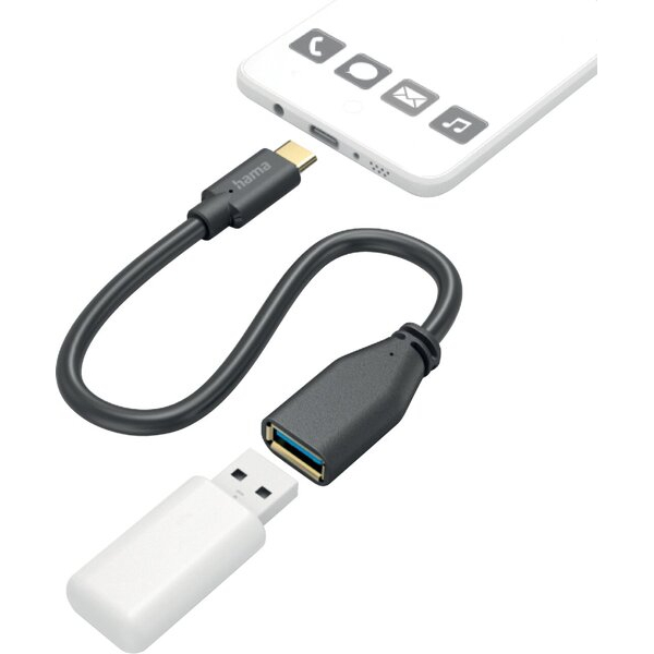 4047443487230 - USB-Adapterkabel USB-C-Stecker - USB-A-Buchse 15 cm schwarz 4047443487230 Hama