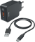 Ladekabel mit Adapter schwarz 1,5 m, 19,5 Watt