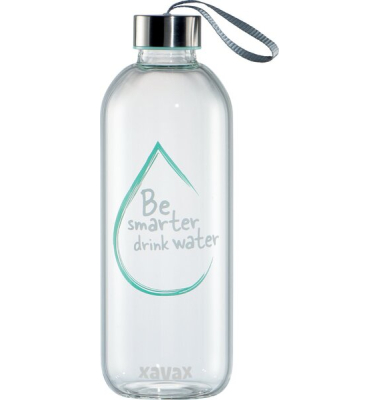 Glasflasche, 1 Liter, heiß oder kalt, Schlaufe