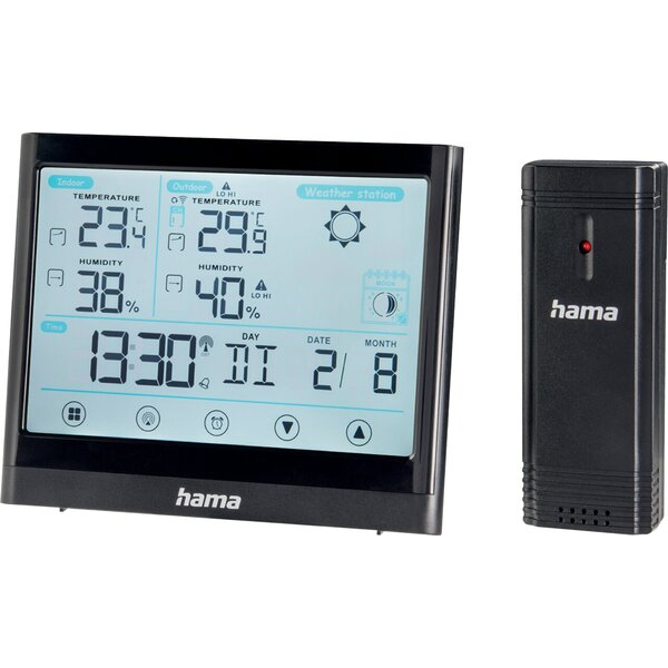 4047443495334 - Wetterstation 3 Außensensoren digitale Anzeige von Temperatur Luftfeuchtigkeit 4047443495334 Hama