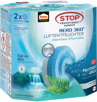 Luftentfeuchter Tab Aero 360 Duftnote Freshness, 2 x 450g Tabs, Nachfüller