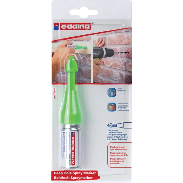 4057305059000 - Bohrloch Spraymarker Kreidespray non-permanent trocken abwischbar 14er Thekendisplay neongrün 4057305059000 Edding 4057305059000 - Bohrloch Spraymarker Kreidespray non-permanent trocken abwischbar 14er Thekendisplay neongrün 4057305059000 Edding