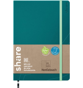 Notizbuch 4-0014059-1, share, blau, A5, punktiert, 80g, 96 Blatt / 192 Seiten