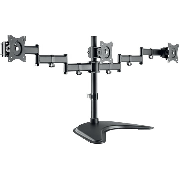 4250058587107 - HAGOR HA FS - Befestigungskit (Halterung für Schreibtisch) - zwei Gelenkarme - für 3 LCD-Anzeigen - Schwarz - Bildschirmgröße 38-68 cm (15-27)