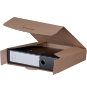Ordnerversandbox für Ordner 50 - 80 mm, braun, wiederverschließbar mit Steckverschluß