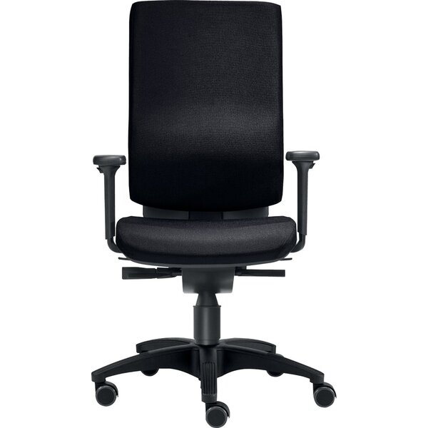 SITWELL STEIFENSAND AG Bürodrehstuhl Cube M, Nutzergewicht bis 120 kg, mit Armlehnen, DIN-Komfort-Sitz, Teppichbodenrollen, schwarz 4250416800749 SITWE