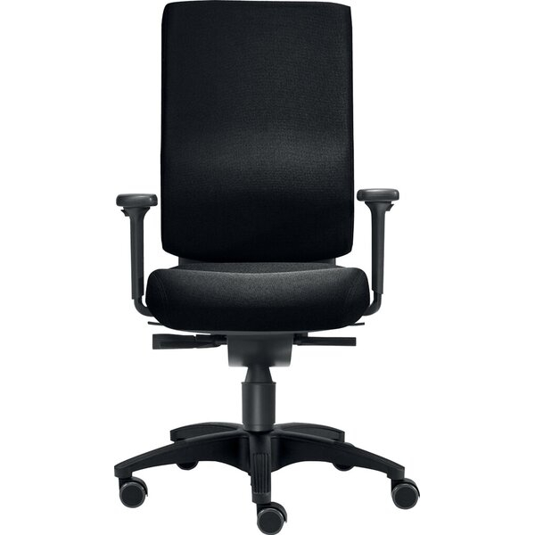 SITWELL STEIFENSAND AG Bürodrehstuhl Cube M, Nutzergewicht bis 120 kg, mit Armlehnen, Bandscheiben-Sitz, Teppichbodenrollen, schwarz 4250416805348 SITW