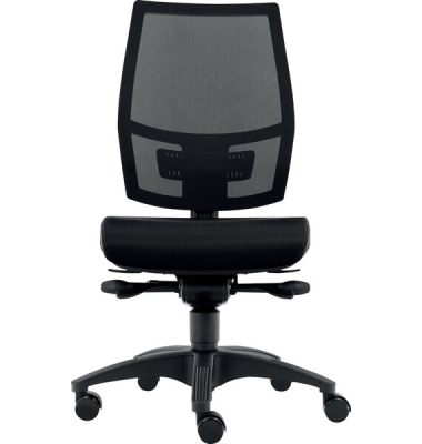 Bürodrehstuhl Ergo Mesh, Nutzergewicht bis 100 kg, Rückenlehne netzbespannt,  ohne Armlehnen, DIN-Komfort-Sitz, Teppichbodenroll
