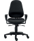 Bürodrehstuhl Ultra XL, Armlehnen höhenverstellbar, Rückenlehne/Sitz gepolstert schwarz, Fußkreuz Kunststoff schwarz, Teppichbod