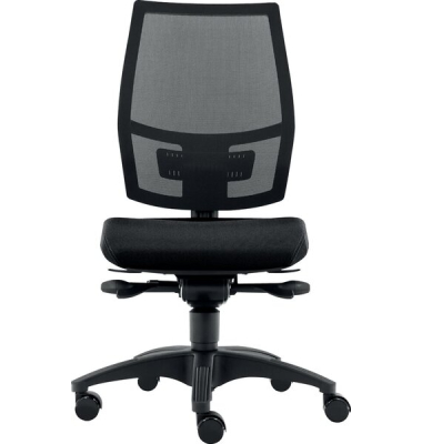 Bürodrehstuhl Flash Net, Nutzergewicht bis 110 kg, ohne Armlehnen, Teppichbodenrollen, schwarz