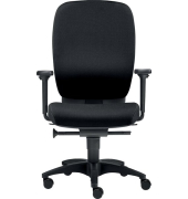 B&uuml;rodrehstuhl Office, schwarz / schwarz, mit Armlehnen, bis 120kg, ohne Kopfst&uuml;tze
