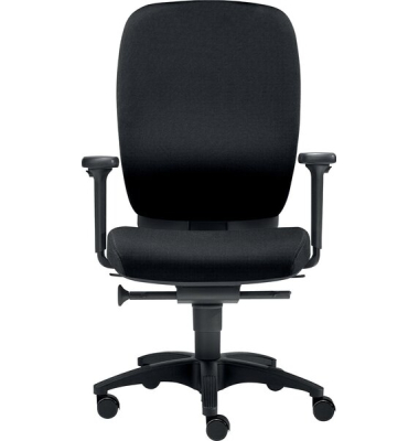 B&uuml;rodrehstuhl Office, schwarz / schwarz, mit Armlehnen, bis 120kg, ohne Kopfst&uuml;tze
