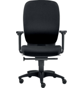 Bürodrehstuhl Office, Nutzergewicht bis 120 kg, mit Armlehnen, Hartbodenrollen, schwarz