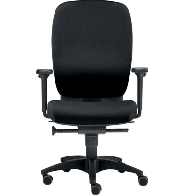 Bürodrehstuhl Office, Nutzergewicht bis 120 kg, mit Armlehnen, Hartbodenrollen, schwarz