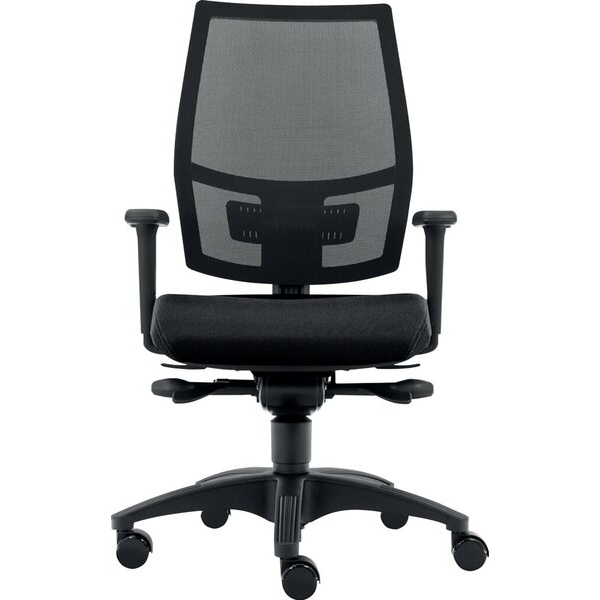 SITWELL STEIFENSAND AG Bürodrehstuhl Ergo Mesh, Nutzergewicht bis 100 kg, mit 2D-Armlehnen, Rückenlehne netzbespannt, Bandscheiben-Sitz, Teppichbodenro