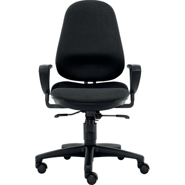 SITWELL STEIFENSAND AG Bürodrehstuhl Ultra L, Armlehnen höhenverstellbar, Rückenlehne/Sitz gepolstert schwarz, Fußkreuz Kunststoff schwarz, Hartbodenro