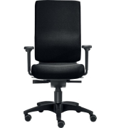 B&uuml;rodrehstuhl Cube M, schwarz / schwarz, mit Armlehnen, bis 120kg, ohne Kopfst&uuml;tze