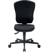 Bürodrehstuhl Flash Polster, Nutzergewicht bis 110 kg, ohne Armlehnen, Teppichbodenrollen, schwarz