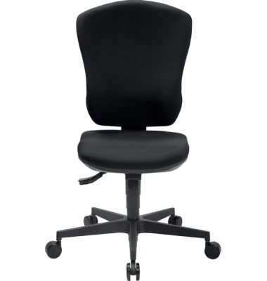 Bürodrehstuhl Flash Polster, Nutzergewicht bis 110 kg, ohne Armlehnen, Teppichbodenrollen, schwarz