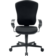 B&uuml;rodrehstuhl Flash Polster, schwarz / schwarz, mit Armlehnen, bis 110kg, ohne Kopfst&uuml;tze