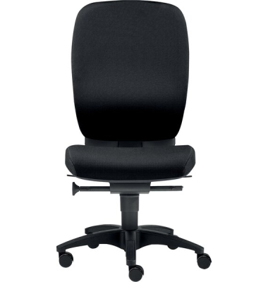 Bürodrehstuhl Office, Nutzergewicht bis 120 kg, ohne Armlehnen, Teppichbodenrollen, schwarz