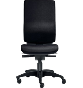 Bürodrehstuhl Cube M, Nutzergewicht bis 120 kg, ohne Armlehnen, DIN-Komfort-Sitz, Teppichbodenrollen, schwarz