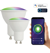 Smart WLAN LED Leuchte GU10 RGBW, 400lm, 2 Stück