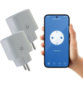 Smart WLAN Steckdose, innen, Steuerung über App, Alexa oder Google Assistent, weiß, 2 Stück