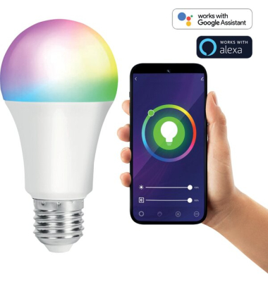 Smart WLAN LED Leuchte E27 RGBW, 800lm, Warm-Weiß &amp; Kalt-Weiß, 2 Stück
