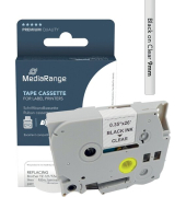 Schriftband MRBTZ121, 9mm x 8m, schwarz/transparent, 