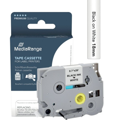 Schriftband MRBTZ241, schwarz/wei&szlig;, 