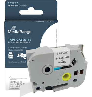 Schriftband MRBTZ251, 24mm x 8m, schwarz/wei&szlig;, 