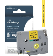 Schriftband MRBTZ621, 9mm x 8m, schwarz/gelb, laminiert, kompatibel zu Brother TZ-621/TZe-621